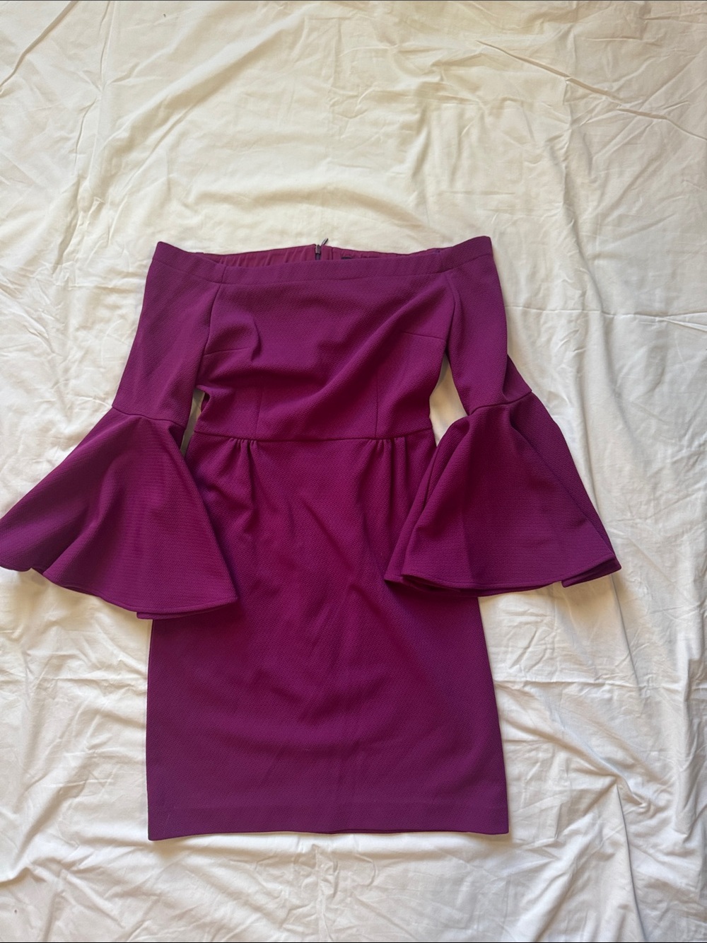 Trina Turk Bell Sleeve Mini Dress in Purple Like New